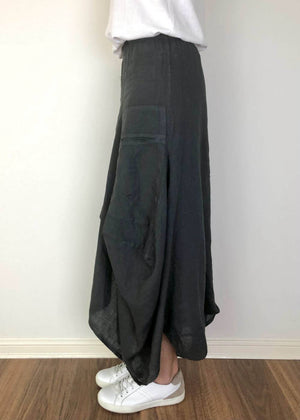 TALIA BENSON Italian Linen Skirt - Petrol Skirt - Zabecca Living