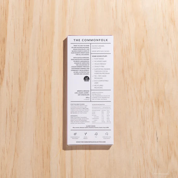 THE COMMONFOLK Party Wave Chocolate Block - Salted Caramel Chocolate - Zabecca Living