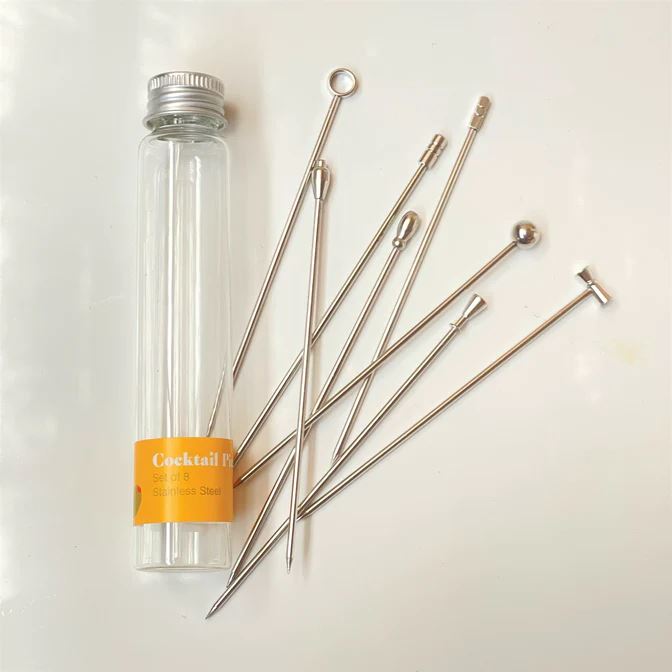 THE SOURCE Cocktail Picks Silver - Set of 8 DRINKWARE - Zabecca Living