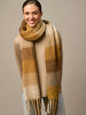 TIGER TREE Checkers Scarf - Sandy scarf - Zabecca Living