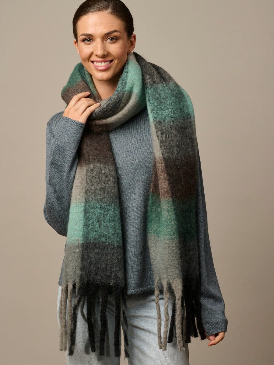 TIGER TREE Checkers Scarf - Storm scarf - Zabecca Living