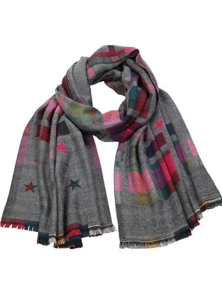 TIGER TREE Star & Check Scarf - Shadow scarf - Zabecca Living