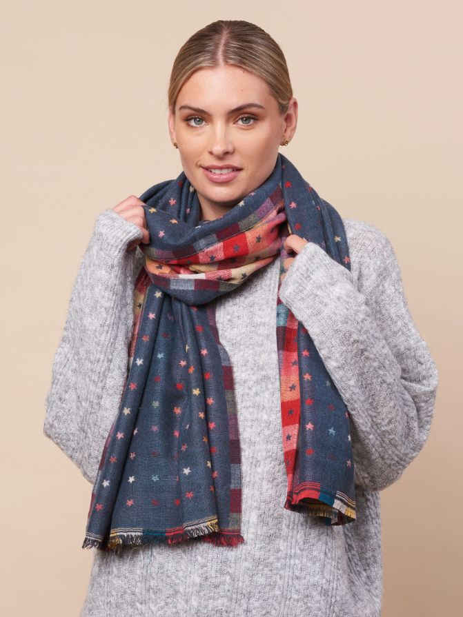 TIGER TREE Starry Night Scarf - Denim scarf - Zabecca Living