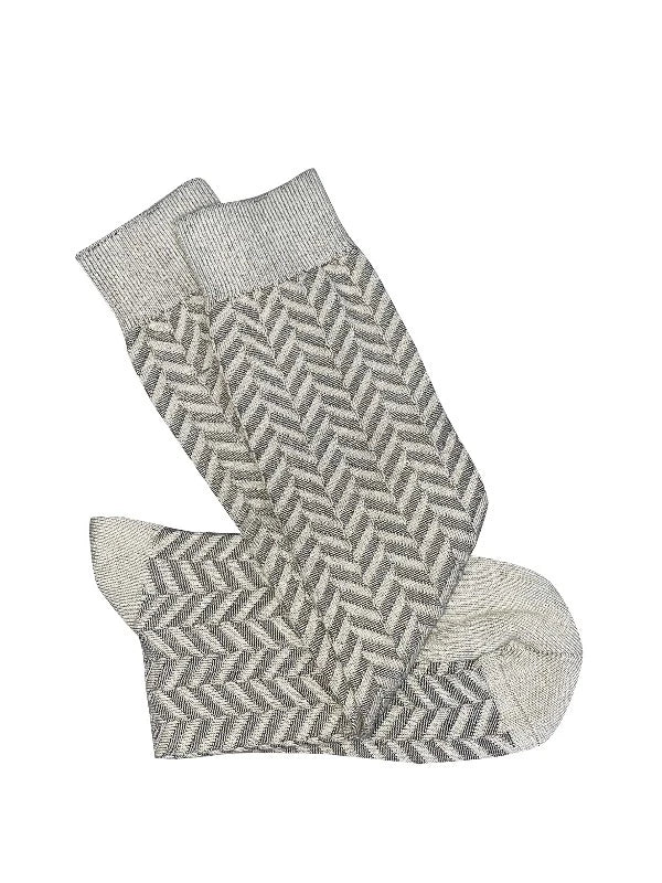 TIGHTOLOGY Herringbone Long Socks One Size - Sand Socks - Zabecca Living