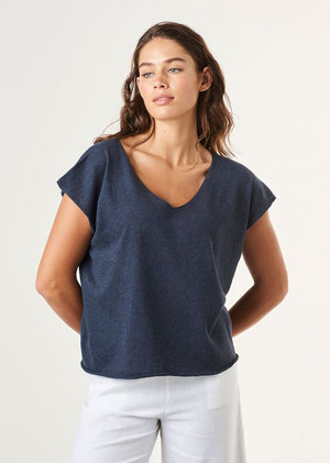 UIMI Tully Egyptian Cotton Tee - Indigo Tee - Zabecca Living