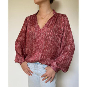 URBAN LUXURY Berry Lurex Shirt - O/S Shirts & Blouses - Zabecca Living