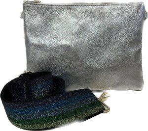 URBAN LUXURY Foiled Crossover Bag - Silver bag - Zabecca Living