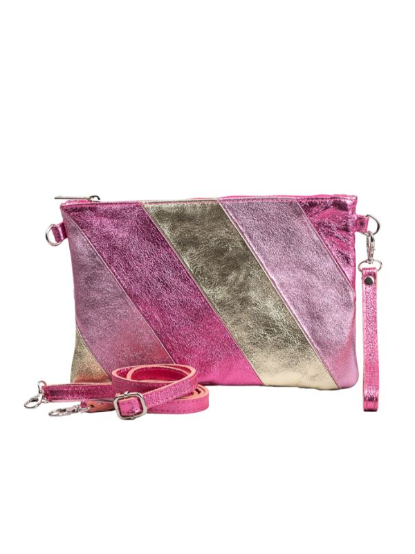 URBAN LUXURY Foiled Party Clutch - Pink Combo bag - Zabecca Living