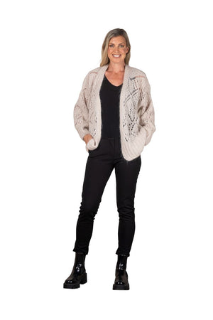 URBAN LUXURY Knitted Cardigan - Cream CARDIGAN - Zabecca Living