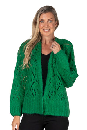 URBAN LUXURY Knitted Cardigan - Green CARDIGAN - Zabecca Living