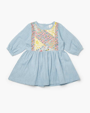 WALNUT Fleur Blouson Dress - Sky Multi BABY CLOTHING - Zabecca Living