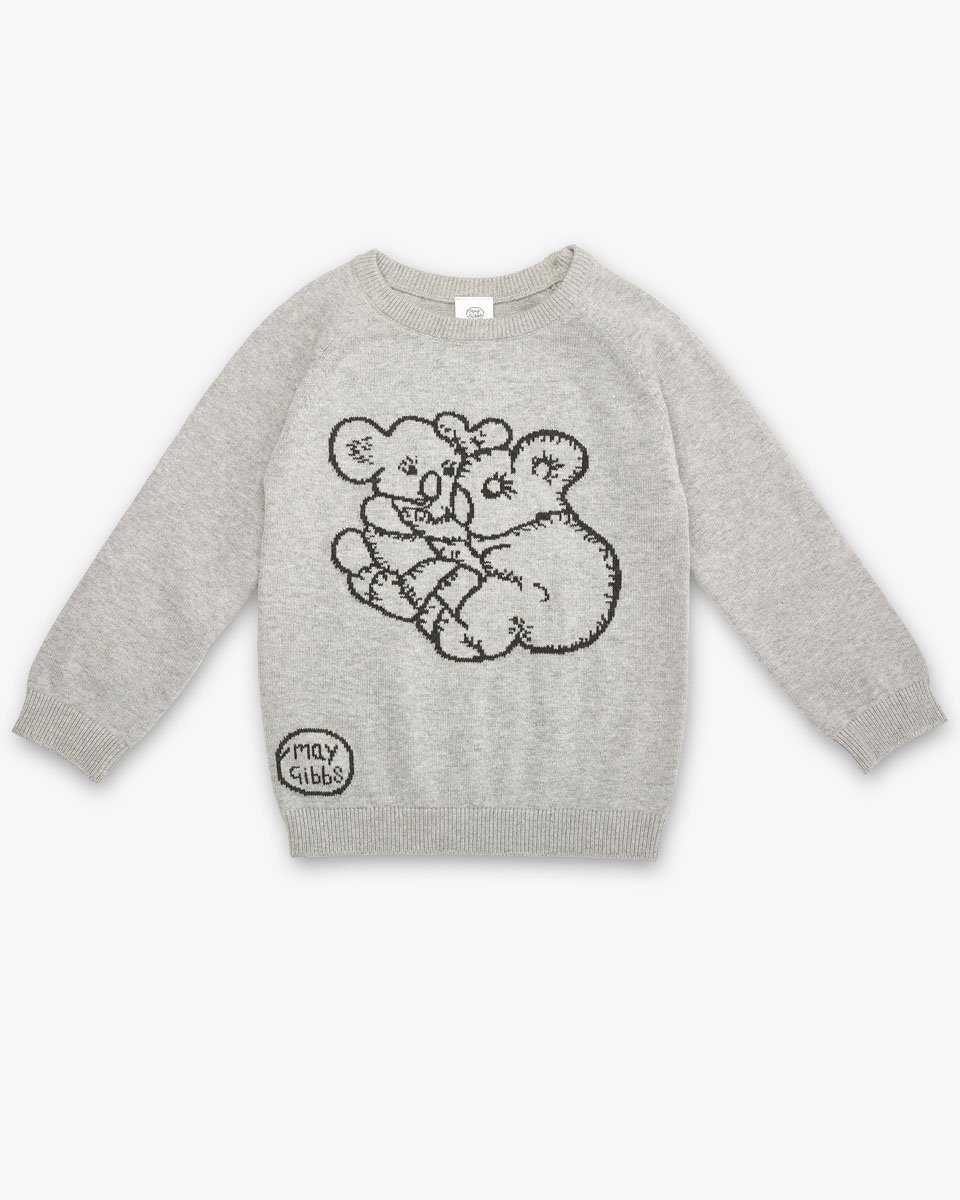 WALNUT May Gibbs Cuddle Knit Jumper - Koala Grey BABY CLOTHING - Zabecca Living