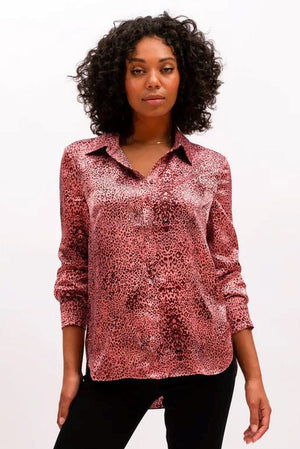 WE ARE THE OTHERS Carmen Shirt - Pink Leopard Shirts & Blouses - Zabecca Living
