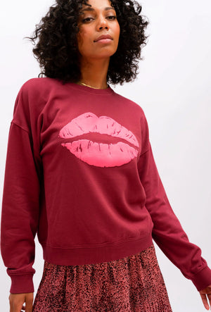 WE ARE THE OTHERS Chelsea Vintage Sweat - Lips Mahogany SWEATER - Zabecca Living