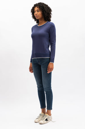 WE ARE THE OTHERS Erryn Lurex Knit - Indigo Jumpers + Knitwear - Zabecca Living