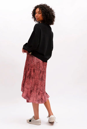 WE ARE THE OTHERS Gina Pleat Skirt - Pink Leopard Skirt - Zabecca Living