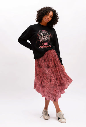 WE ARE THE OTHERS Gina Pleat Skirt - Pink Leopard Skirt - Zabecca Living