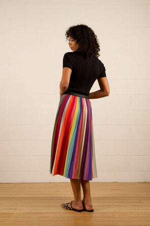 WE ARE THE OTHERS Lilian Pleat Skirt - Rainbow Skirt - Zabecca Living