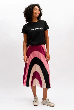 WE ARE THE OTHERS Lilian Pleat Skirt - Sangria Multi Skirt - Zabecca Living