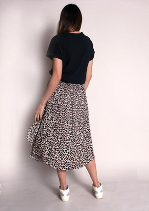 WE ARE THE OTHERS Pleated Elastic Skirt - Leopard Skirt - Zabecca Living