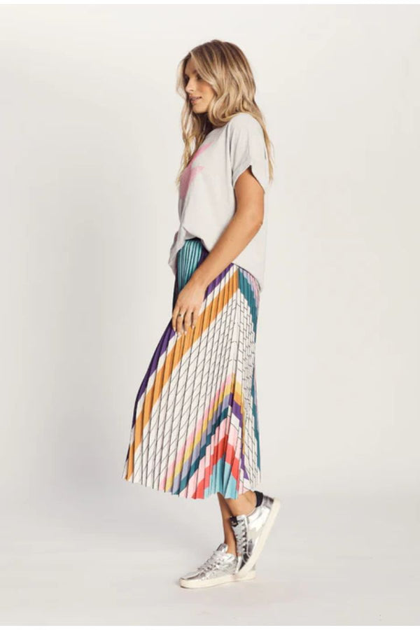 Unity metallic rainbow pleated cheap skirt