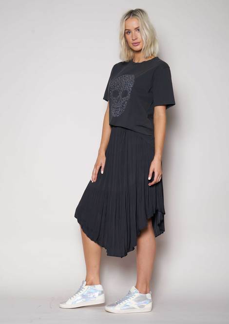 Black pleated midi skirt 40 best sale