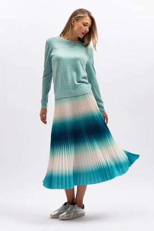 WE ARE THE OTHERS The Sunray Pleat Skirt - Blue Ombre Skirt - Zabecca Living