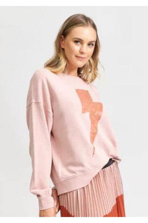 WE ARE THE OTHERS The Vintage Sweat - Pink Bolt Sweaters - Zabecca Living