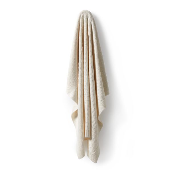 WILSON AND FRENCHY Knitted Ditsy Blanket - Gardenia BABY BLANKET - Zabecca Living