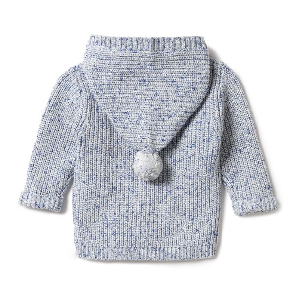 WILSON AND FRENCHY Knitted Jacket - Deep Blue Fleck BABY CLOTHING - Zabecca Living