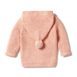 WILSON AND FRENCHY Knitted Jacket - Silver Peony Fleck BABY CLOTHING - Zabecca Living