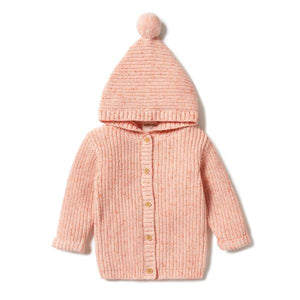 WILSON AND FRENCHY Knitted Jacket - Silver Peony Fleck BABY CLOTHING - Zabecca Living