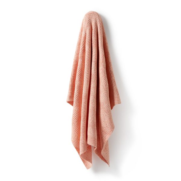 WILSON AND FRENCHY Knitted Jacquard Blanket - Silver Peony Fleck BABY BLANKET - Zabecca Living