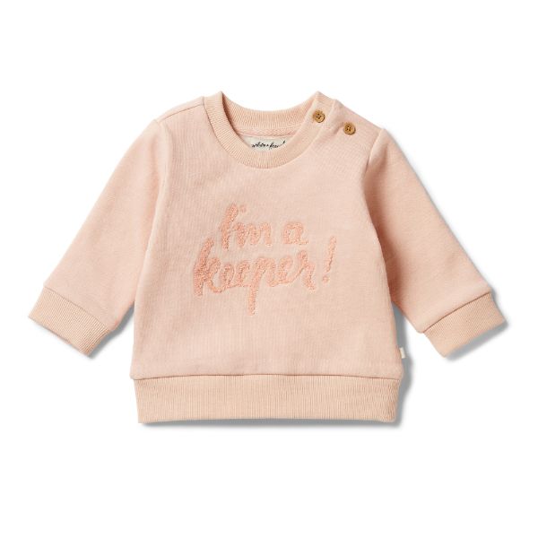 WILSON AND FRENCHY Organic French Terry Sweat - Cameo Rose BABY CLOTHING - Zabecca Living