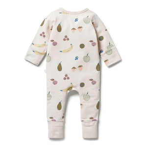 WILSON AND FRENCHY Organic Zipsuit With Feet - Fruity BABY CLOTHING - Zabecca Living