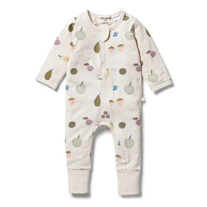 WILSON AND FRENCHY Organic Zipsuit With Feet - Fruity BABY CLOTHING - Zabecca Living