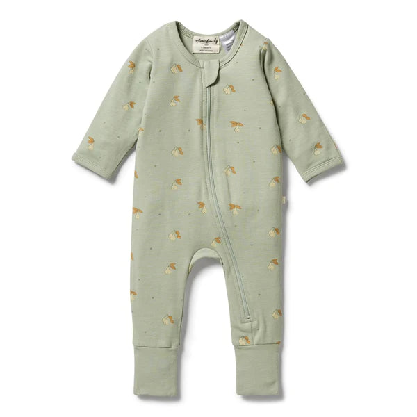 WILSON AND FRENCHY Organic Zipsuit With Feet - Perfect Pears BABY CLOTHING - Zabecca Living