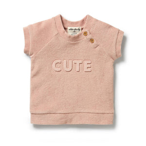 WILSON AND FRENCHY Terry Short Sleeve Sweat - Rose BABY CLOTHING - Zabecca Living