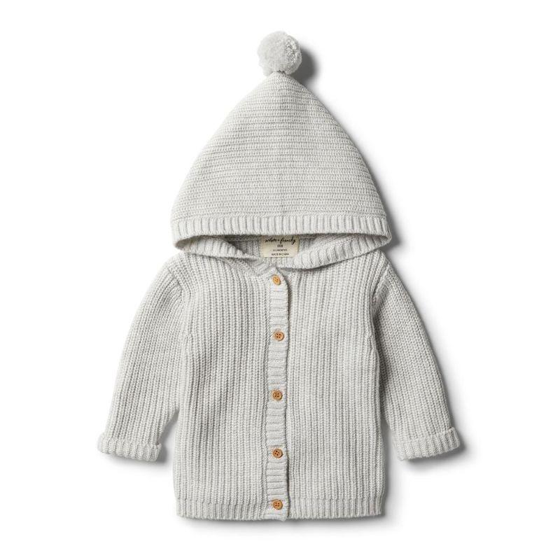 WILSON & FRENCHY Cloud Grey Rib Knitted Jacket BABY CLOTHING - Zabecca Living
