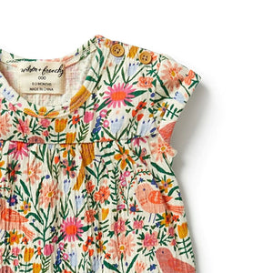 WILSON & FRENCHY Crinkle Jumpsuit - Birdy Floral BABY CLOTHING - Zabecca Living