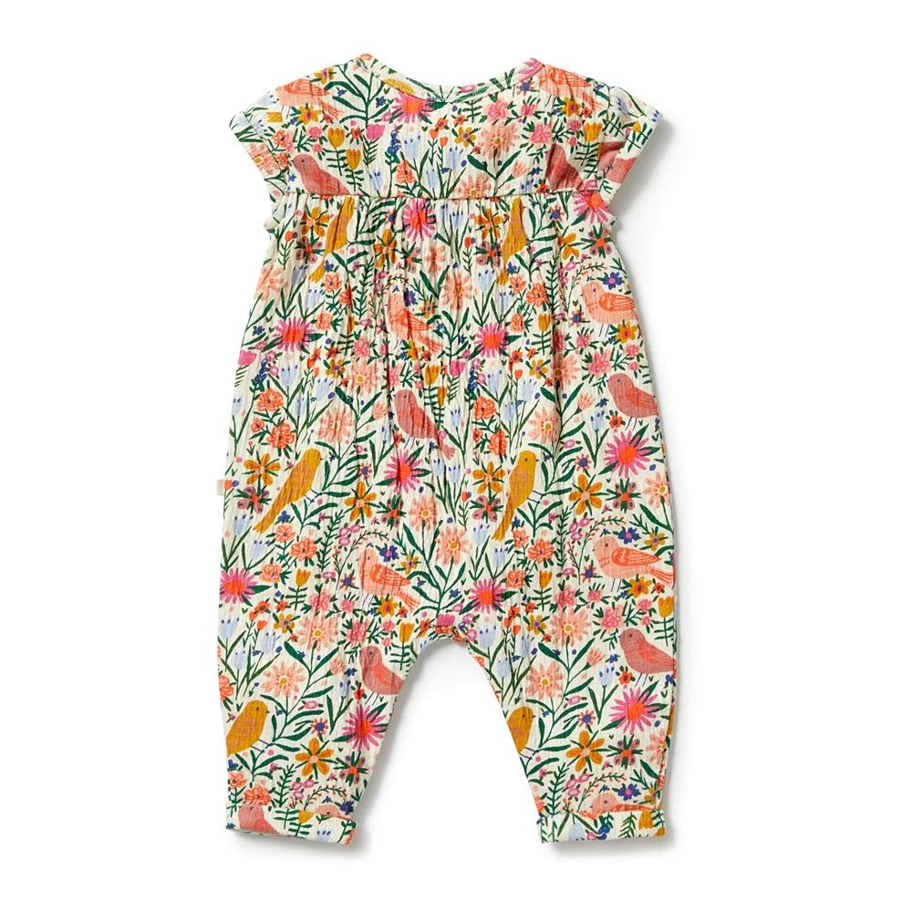 WILSON & FRENCHY Crinkle Jumpsuit - Birdy Floral BABY CLOTHING - Zabecca Living