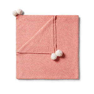 WILSON & FRENCHY Knitted Blanket - Flamingo Fleck BABY BLANKET - Zabecca Living