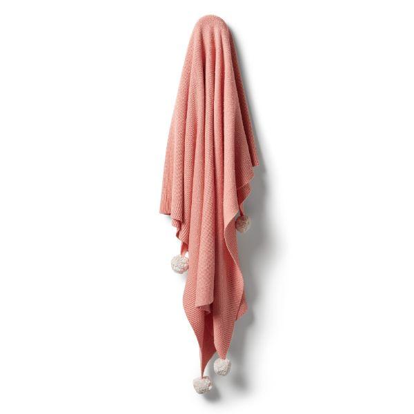 WILSON & FRENCHY Knitted Blanket - Flamingo Fleck BABY BLANKET - Zabecca Living