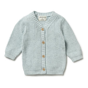 WILSON & FRENCHY Knitted Button Cardigan - Mint Fleck BABY CLOTHING - Zabecca Living