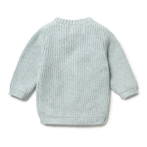 WILSON & FRENCHY Knitted Button Cardigan - Mint Fleck BABY CLOTHING - Zabecca Living