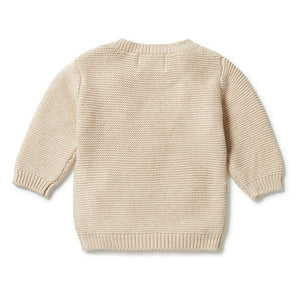 WILSON & FRENCHY Knitted Cable Jumper - Oatmeal Melange BABY CLOTHING - Zabecca Living