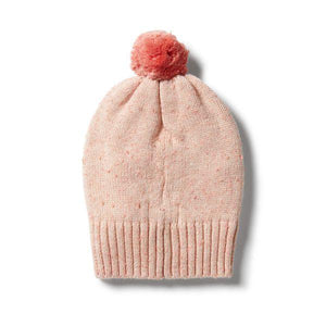 WILSON & FRENCHY Knitted Hat - Flamingo Oatmeal Fleck Baby Hat - Zabecca Living