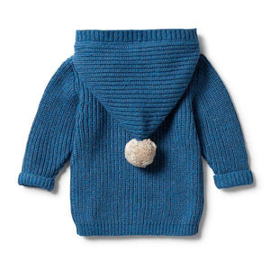 WILSON & FRENCHY Knitted Jacket - Denim Fleck BABY CLOTHING - Zabecca Living