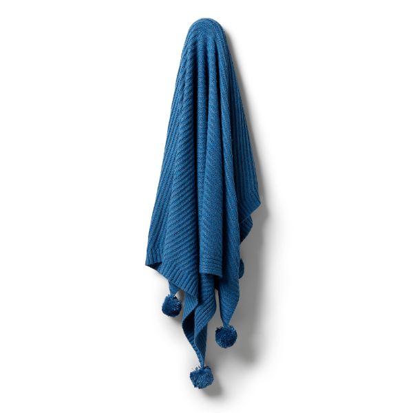 WILSON & FRENCHY Knitted Jacquard Blanket - Denim Fleck BABY BLANKET - Zabecca Living