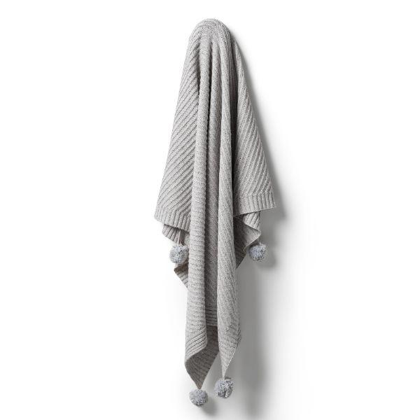 WILSON & FRENCHY Knitted Jacquard Blanket - Grey Fleck BABY BLANKET - Zabecca Living